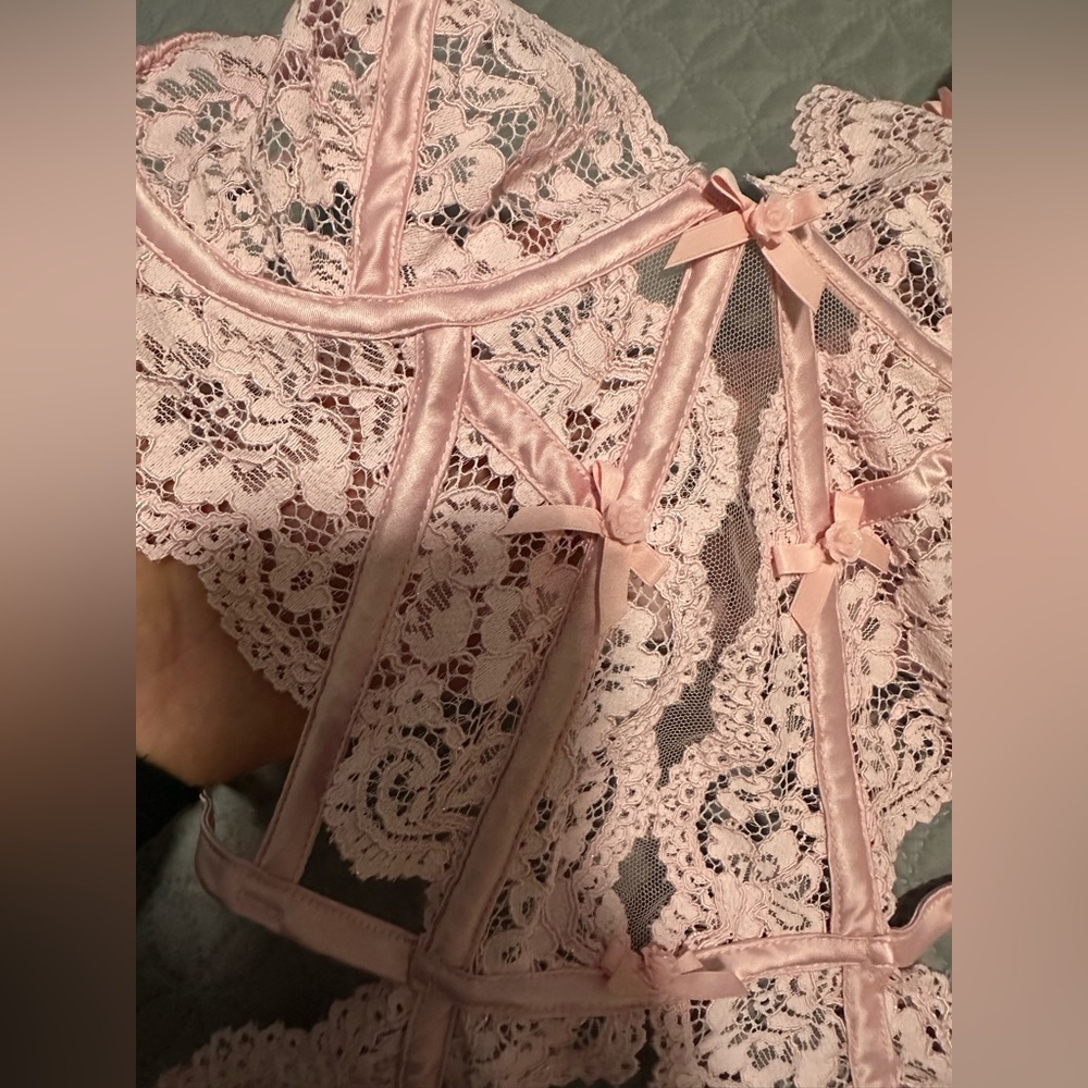 NWOT For Love & Lemons Creamsicle Lace Bodysuit Teddy - Picture 8 of 14